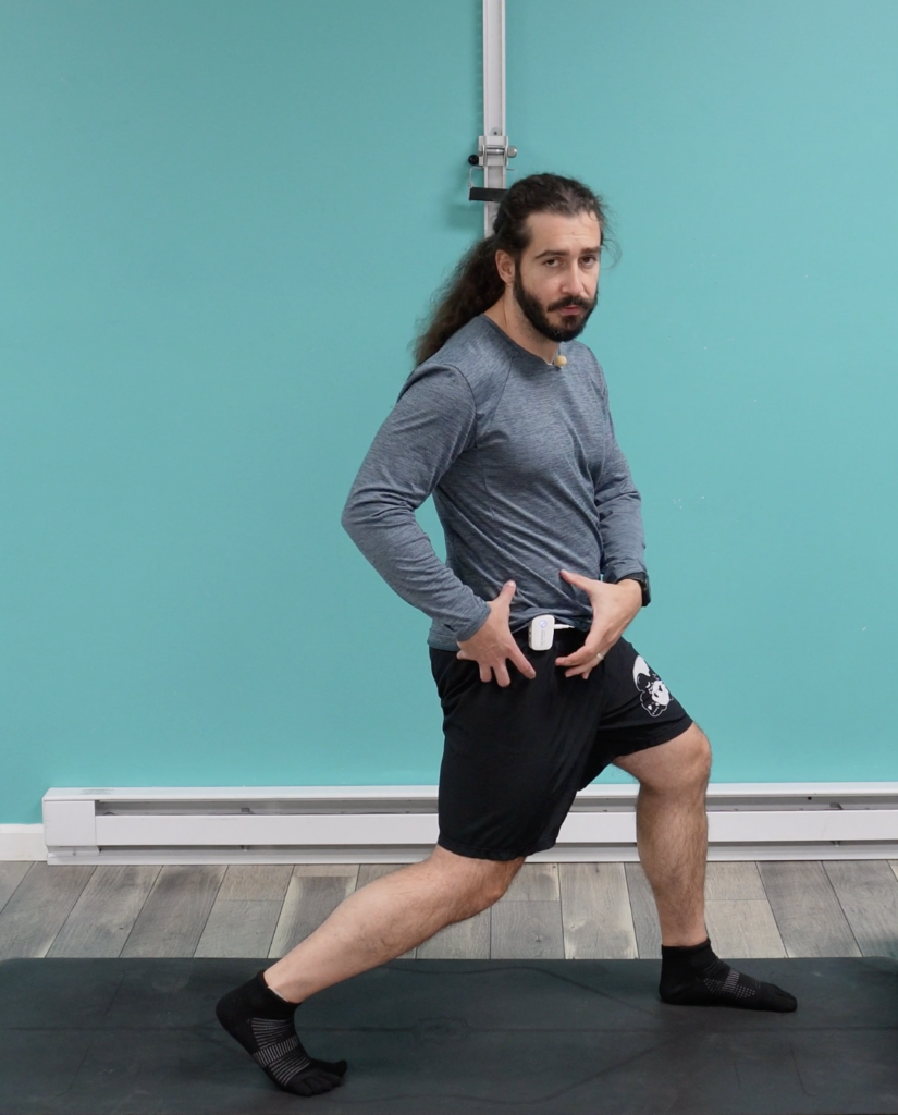 standing hip flexor stretch is a great hip mobility exercise